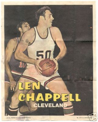 1968 Topps Basketball Poster 24 Len Chappelle